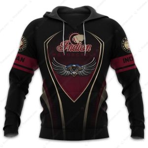 Indian Motorcycle Flying Wheel Hoodie, Vintage Winged Indian Motorcycle Graphics