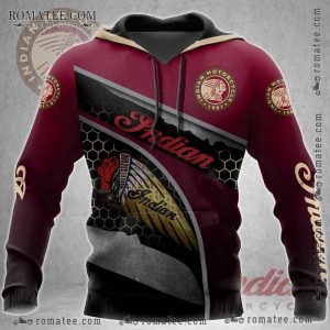 Indian Motorcycle Graphic Hoodie with Tribal Design and Bold Colors