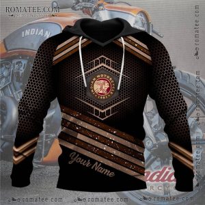 Indian Motorcycle Honeycomb Design Personalized Hoodie for Bikers