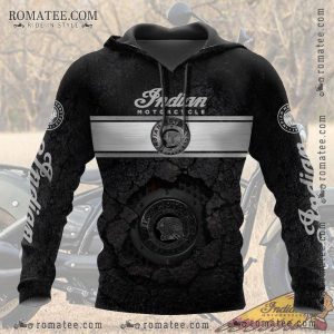 Indian Motorcycle Hoodie Cracked Earth Native American Chief Logo Design