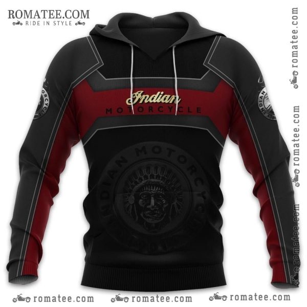 Indian Motorcycle Hoodie with Bold Graphic Design and Classic Logo Elements