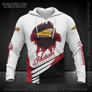 Indian Motorcycle Hoodie with Dramatic Tearing Hands Graphic Design