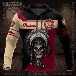 Indian Motorcycle Hoodie with Native American Chief Headdress Design