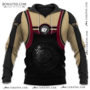 Indian Motorcycle Hoodie with Vintage Leather Jacket Design and Classic Logo