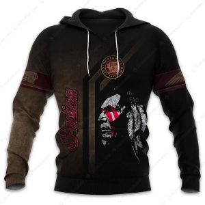 Indian Motorcycle Native American Portrait Logo Merch, Black & Brown Indian Motorcycle Hoodie