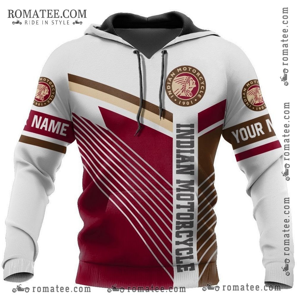 Indian Motorcycle Personalized Hoodie with Bold Graphic Design and Vintage Colors