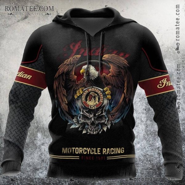 Indian Motorcycle Racing Eagle Skull Hoodie – Bold Biker Apparel