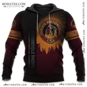 Indian Motorcycle Racing Hoodie – Vintage Native American Chief Design