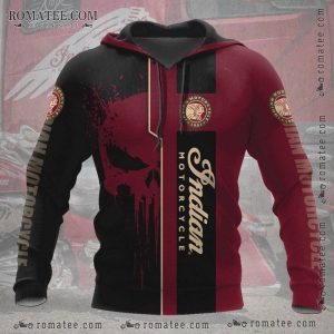 Indian Motorcycle Skull Art Hoodie with Bold Graphics and Iconic Branding