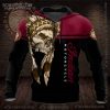 Indian Motorcycle Skull Chief Hoodie – Vintage Biker Art, Red and Black Design