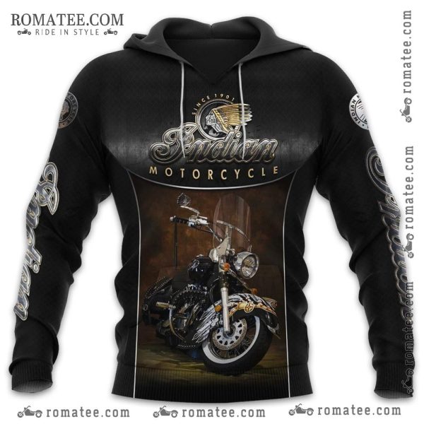 Indian Motorcycle Vintage Chief Hoodie with Classic Bike Graphic