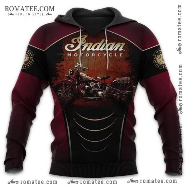 Indian Motorcycle Vintage Hoodie – Classic Bike Graphic, Retro Biker Apparel