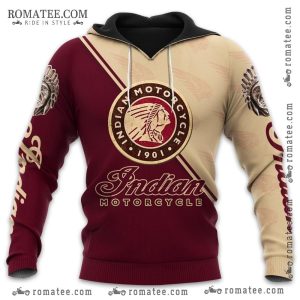 Indian Motorcycle Vintage Hoodie with Bold Logo and Tribal Graphics