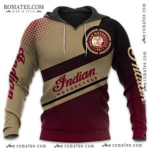 Indian Motorcycle Vintage Hoodie with Retro Logo and Two-Tone Design