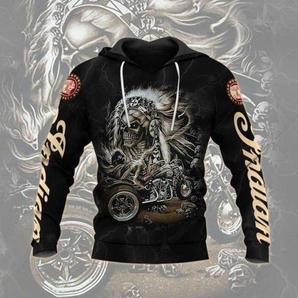 Indian Motorcycle Vintage Skull And Bike Hoodie, Indian Motorcycle Rider Hoodie