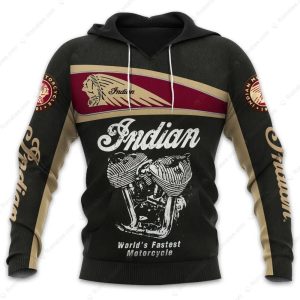 Indian Motorcycle World’s Fastest Engine Graphic Hoodie, Vintage Style Indian Motorcycle V-Twin Merch