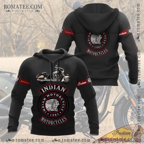 Indian Motorcycles Vintage Motorcycle Graphic Black Hoodie