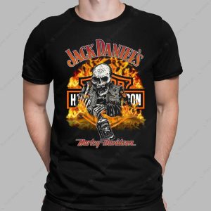 Jack Daniels Harley Davidson Skull Graphic T Shirt Motorcycle Graphic T Shirt 1