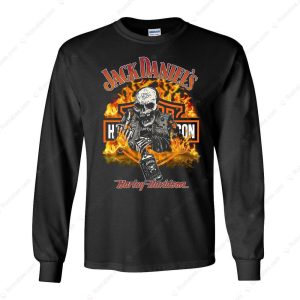 Jack Daniel’s Harley-Davidson Skull Graphic T-Shirt, Motorcycle Graphic T-Shirt