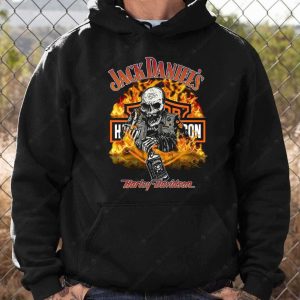 Jack Daniels Harley Davidson Skull Graphic T Shirt Motorcycle Graphic T Shirt 3