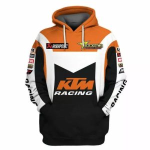 KTM Racing Graphic Hoodie with Bold Logo and Vibrant Color Design