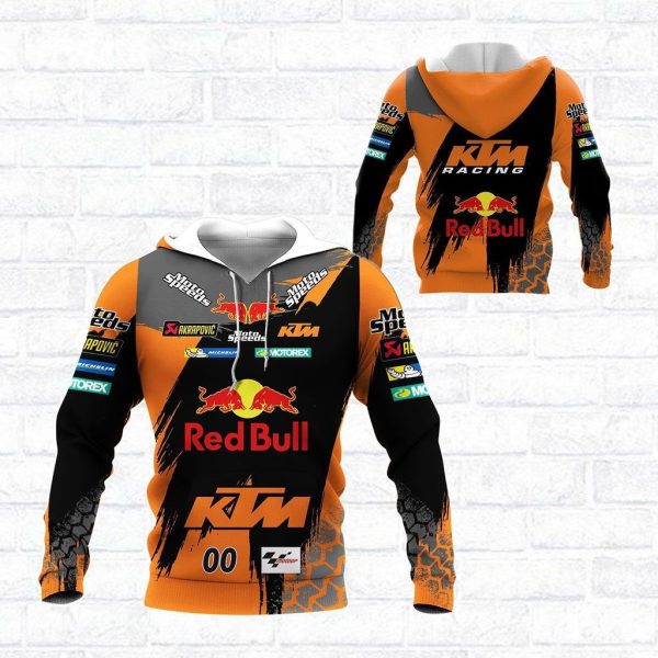 KTM Racing Red Bull Hoodie with Moto Speed Design and Graphics