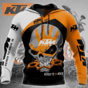 KTM Racing Skull Hoodie – Ready to Race Graphic Sweatshirt for Motorcycle Enthusiasts