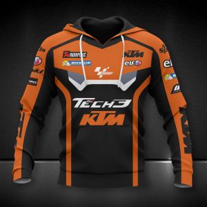 KTM Tech3 Racing Hoodie with Bold Orange and Black Design for MotoGP Fans