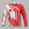 Kawasaki Flame Graphic Red and White Hoodie