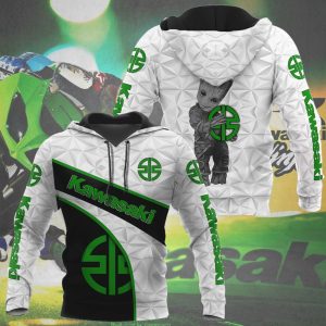 Kawasaki Groot Graphic Hoodie with 3D Diamond Pattern and Bold Green Design