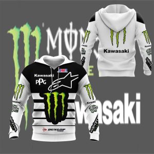 Kawasaki Monster Energy Racing Hoodie – Alpinestars, PPG, Dunlop, Team Green, Motorsport Apparel