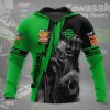 Kawasaki Racing Team Grim Reaper And Skull Graphic Hoodie, Biker Death Metal Style