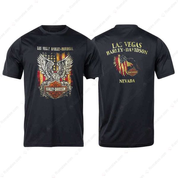 Las Vegas Harley-Davidson Eagle Vintage T-Shirt, Classic Harley-Davidson Biker Tee