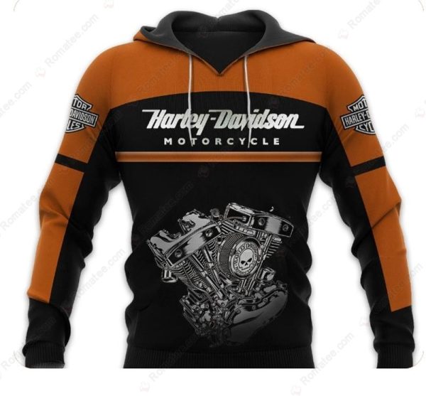 Men’s Harley-Davidson V-Twin Engine Hoodie, Biker Motorcycle Merch