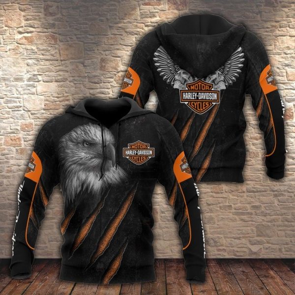 Men’s Harley Eagle Claw Mark Merch, Harley-Davidson Eagle Head Hoodie