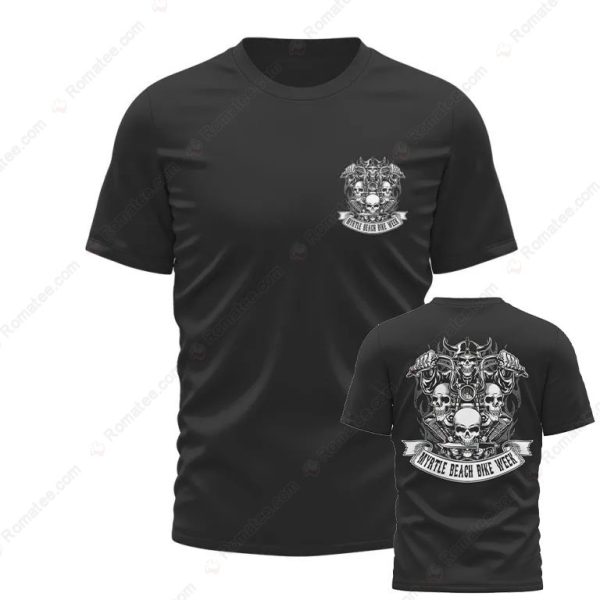 Myrtle Beach Bike Week Bide Forever T-Shirt, Bold Dark Skull Bike Week Shirt