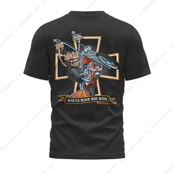 Myrtle Beach Bike Week Biker Cross Merch, Biker Deal With It T-Shirt