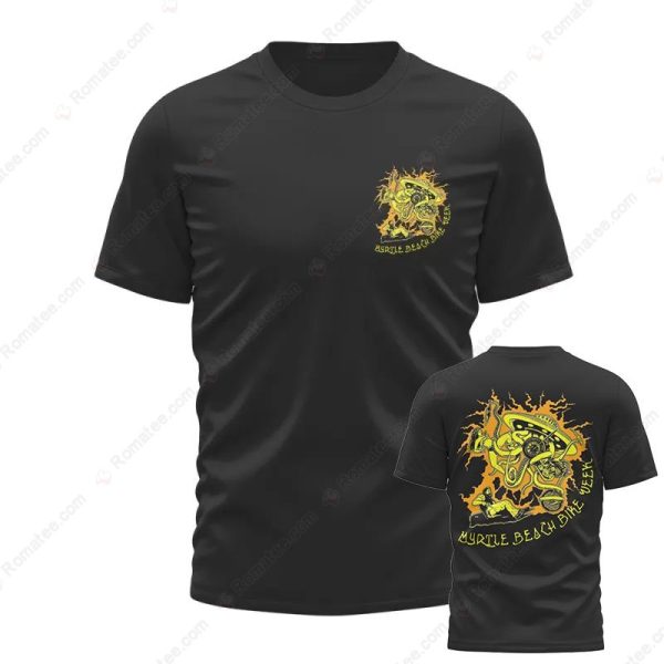 Myrtle Beach Bike Week Human Snake War Merch, Retro Biker Skull Motorcycle T-Shirt