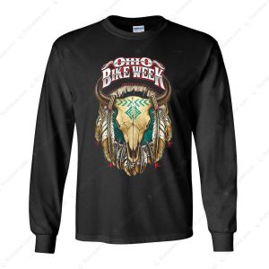 Ohio Bike Week American Buffalo Skull Biker T-Shirt