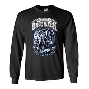 Ohio Bike Week Biker Grim Reaper We Meet Again Skeletons Skull Scary T-Shirt