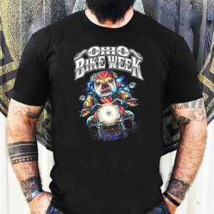 Ohio Bike Week Bulldog Biker T-Shirt, Dog on Motorcycle Event Design