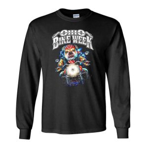 Ohio Bike Week Bulldog Biker T-Shirt, Dog on Motorcycle Event Design