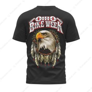 Ohio Bike Week Eagle Dreamcatcher T-Shirt, Ohio Bike Week Native American Inspired Motorcycle T-Shirt