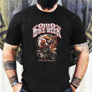 Ohio Bike Week Live The Legend T-Shirt, Eagle And Wolf Motorcycle Merch