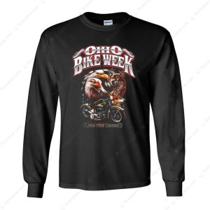 Ohio Bike Week Live The Legend T-Shirt, Eagle And Wolf Motorcycle Merch