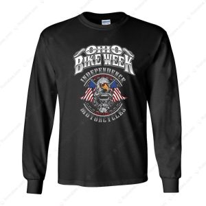 Ohio Bike Week Live To Ride-Live Fast T-Shirt, Eagle, Engine & Motorcycle Design