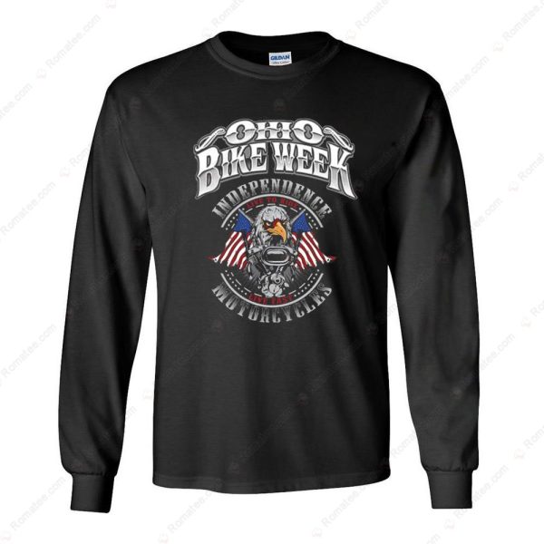 Ohio Bike Week Live To Ride-Live Fast T-Shirt, Eagle, Engine & Motorcycle Design