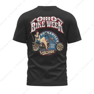 Ohio Bike Week Rockabilly Pin-Up Vintage Motorcycle T-Shirt, Vintage Garage Service & Repair T-Shirt