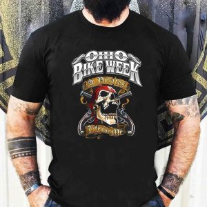 Ohio Bike Week Skull Guns Merch, A Pirates Life For Me Skull Biker T-Shirt