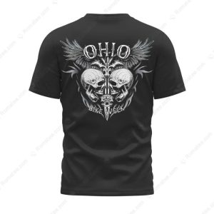 Ohio Bike Week Skull Wings Shirt, Ohio Bike Week Black & White T-Shirt